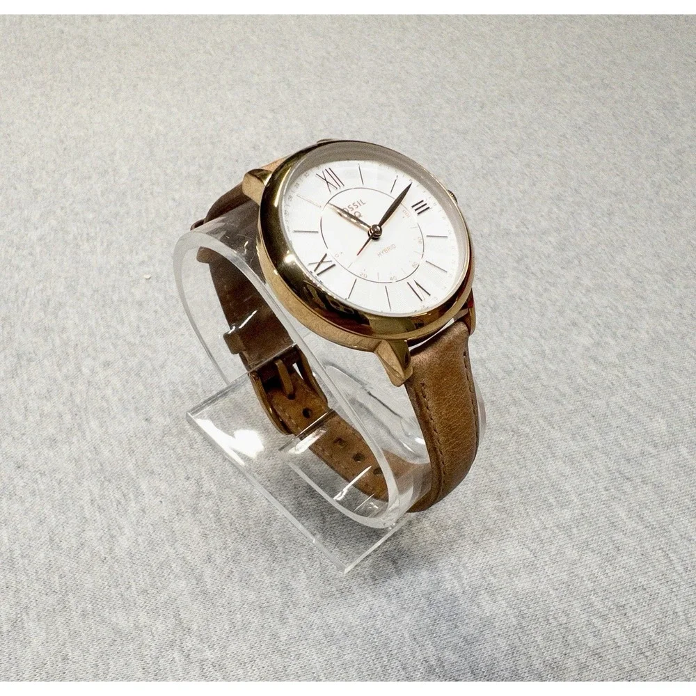 Fossil Q Jacqueline 36mm Rose Gold Case Hybrid Smart Watch New Coin Battery
